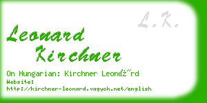 leonard kirchner business card